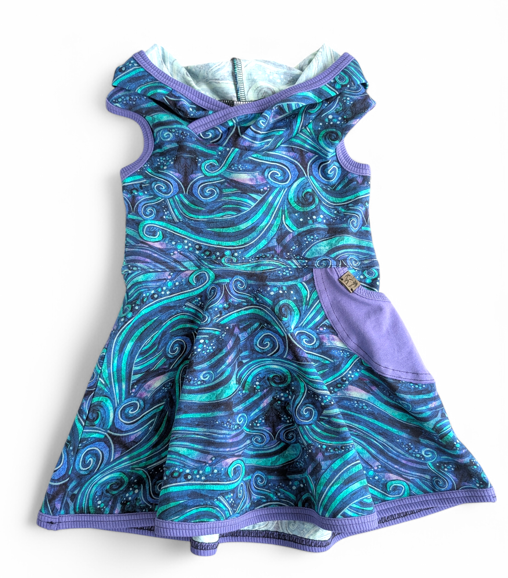 Waves Hooded Tank Dress